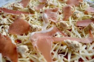 Prosciutto, Fig Goat Cheese & Arugula Pizza