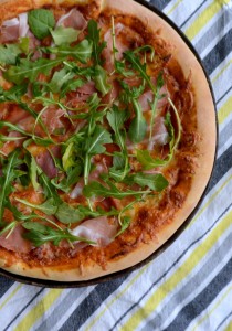 Prosciutto, Fig Goat Cheese & Arugula Pizza