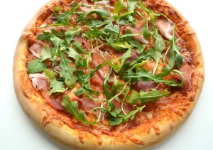 Prosciutto, Fig Goat Cheese & Arugula Pizza