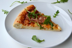 Prosciutto, Fig Goat Cheese & Arugula Pizza