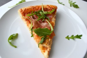 Prosciutto, Fig Goat Cheese & Arugula Pizza