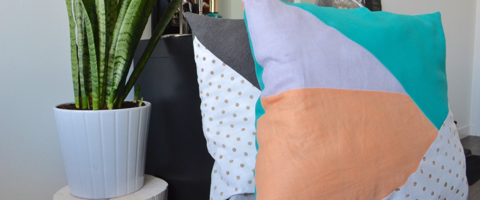 Scrap Fabric Geometric Pillow DIY